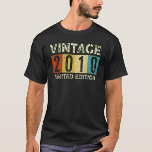 T-shirt Fabriqué Dans 12 Ans Vintage 2010 12ème Anniversai