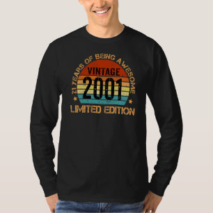 T-shirt Fabriqué Dans 21 Ans Vintage 2001 21ème Anniversai