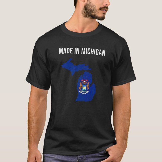 T-shirt Fabriqué Dans L'État Du Michigan (Devant)