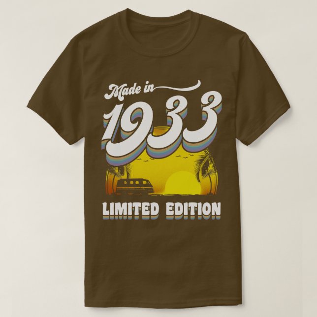 T-shirt Fabriqué en 1933 90e cadeau d'anniversaire 90 ans  (Design devant)