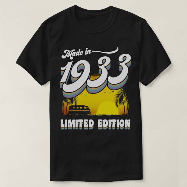 T-shirt Fabriqué en 1933 90e cadeau d'anniversaire 90 ans  (Design devant)