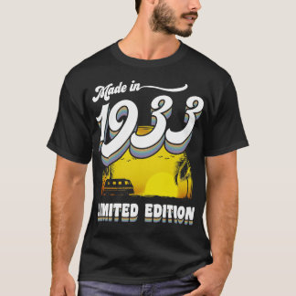 T-shirt Fabriqué en 1933 90e cadeau d'anniversaire 90 ans 