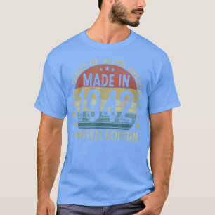 T-shirt Fabriqué En 1942 Édition Limitée Cadeaux De 80 Ans