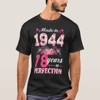 T-shirt Fabriqué En 1944 Floral 78e Anniversaire Femme De