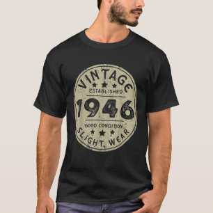 T-shirt Fabriqué en 1946 Hommes Femmes Design de 80 ans po