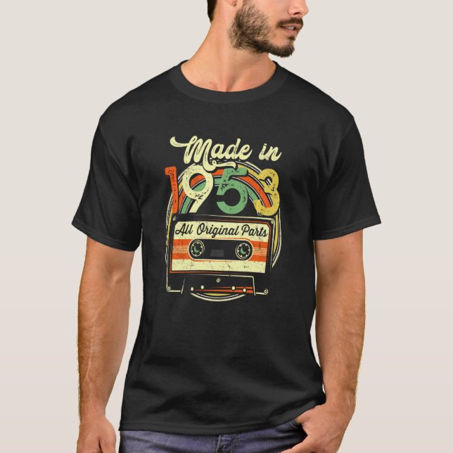 T-shirt Fabriqué En 1953 68e Anniversaire Bande De Cassett (Devant)