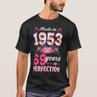 T-shirt Fabriqué En 1953 Floral 69e Anniversaire 69 Annive