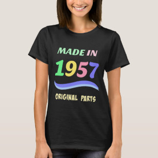 T-shirt Fabriqué en 1957, le design de texte coloré