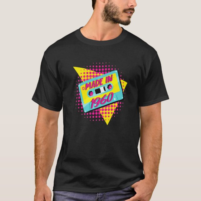 T-shirt Fabriqué En 1960 62e anniversaire 80s 90s 1990s 19 (Devant)