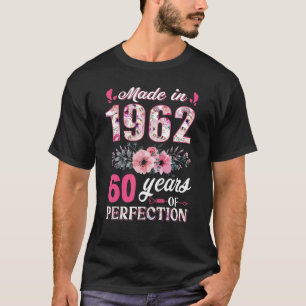 T-shirt Fabriqué En 1962 Floral 60 Ans 60ème Anniversaire 