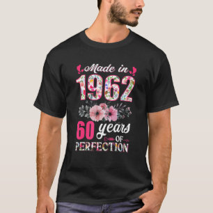 T-shirt Fabriqué En 1962 Floral 60 Ans 60ème Anniversaire