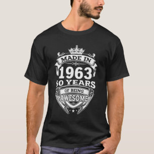 T-shirt Fabriqué En 1963 60 Ans D'Être Impressionnant 60E 