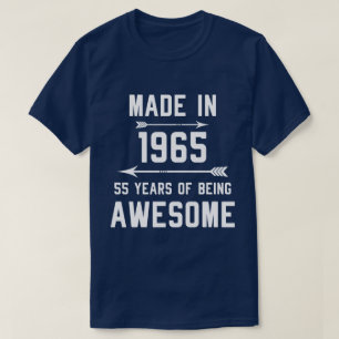 T-shirt Fabriqué en 1965 55 ans de femmes-cadeaux fantasti