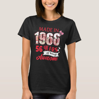 T-shirt Fabriqué En 1966 56 Ans D'Être Impressionnant 56e 