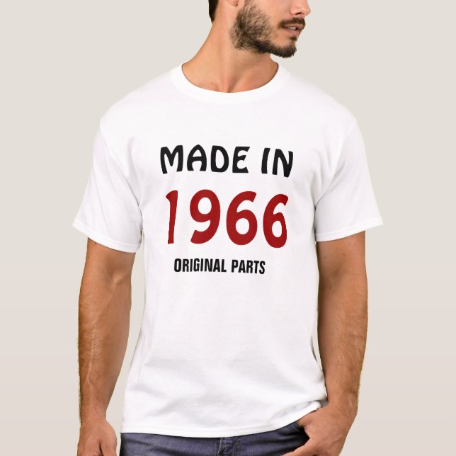 T-shirt Fabriqué en 1966, Pièces originales (Devant)