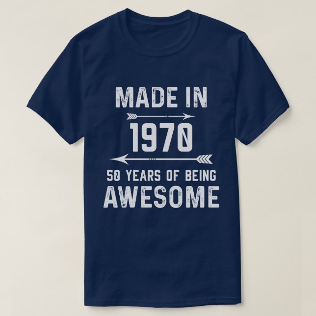 T-shirt Fabriqué en 1970 50 ans de femmes-cadeaux fantasti (Design devant)