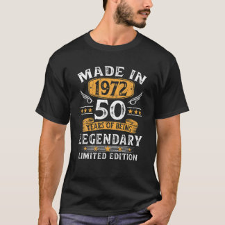 T-shirt Fabriqué En 1972 Cadeaux 50 Ans Cadeaux 50E Annive