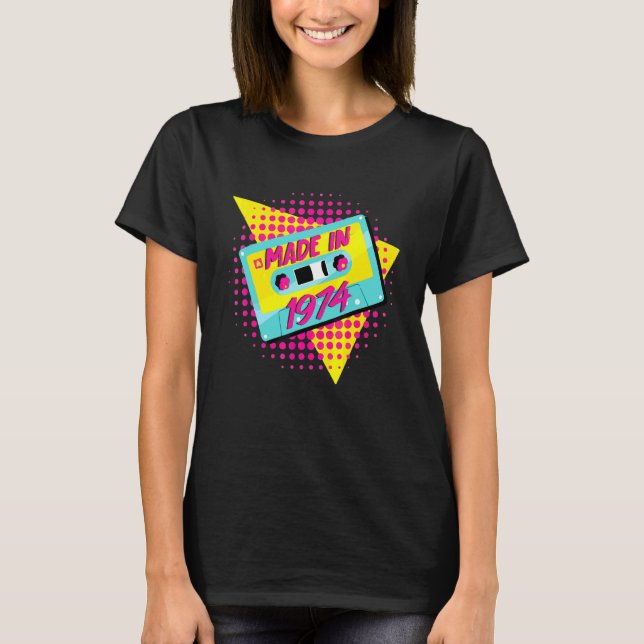 T-shirt Fabriqué En 1974 48e anniversaire 80s 90s 1990s 19 (Devant)