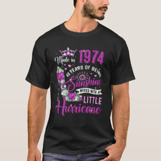 T-shirt Fabriqué En 1974 Cadeaux De 48 Ans Femmes Sunshine