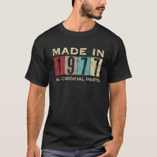 T-shirt Fabriqué En 1977 45 Ans 45E Anniversaire Retro Al