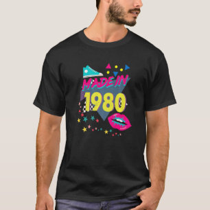 T-shirt Fabriqué En 1980 42e anniversaire 80s 90s 1990s 19