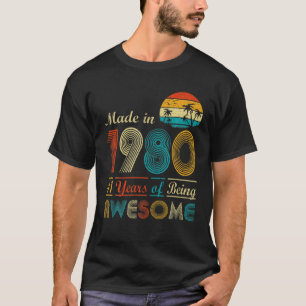 T-shirt Fabriqué En 1980 Vintage Rétro 41 Ans 41E Naissanc