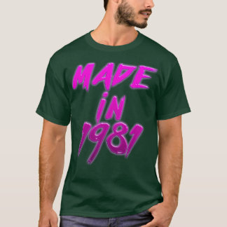 T-shirt Fabriqué En 1981 Design Rétro Anniversaire