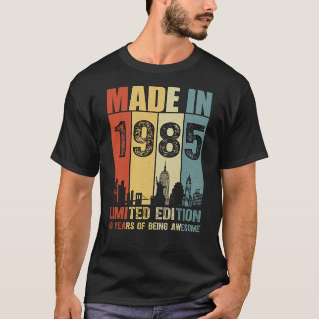 T-shirt Fabriqué En 1985 Édition Limitée 40 Ans (Devant)