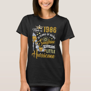 T-shirt Fabriqué En 1986 36 Ans Femmes Sunshine 36e Birt