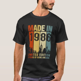 T-shirt Fabriqué en 1986 37 ans d'être génial