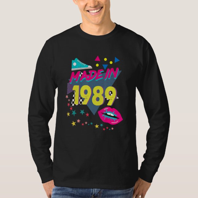 T-shirt Fabriqué En 1989 33e anniversaire 80s 90s 1990s 19 (Devant)