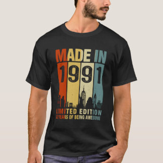 T-shirt Fabriqué en 1991 32 ans d'être génial