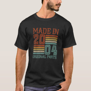 T-shirt Fabriqué En 2004 Parties Originales 18 Ans 18e Bir