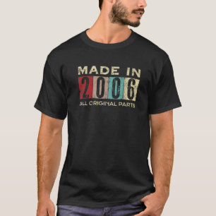 T-shirt Fabriqué En 2006 16 Ans 16E Anniversaire Retro All