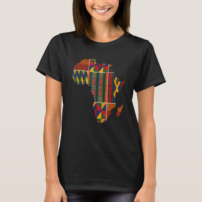T-shirt Fabriqué en Afrique Carte Kente Cloth Afrique de l (Devant)