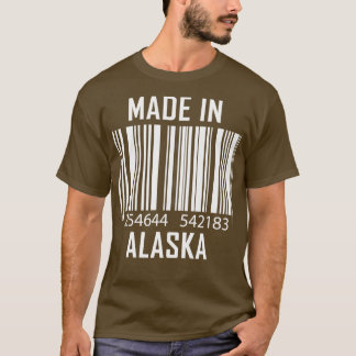 T-shirt Fabriqué En Alaska Barcode Drôle