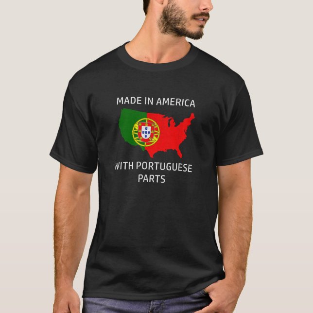 T-shirt Fabriqué en Amérique avec des parties portugaises  (Devant)