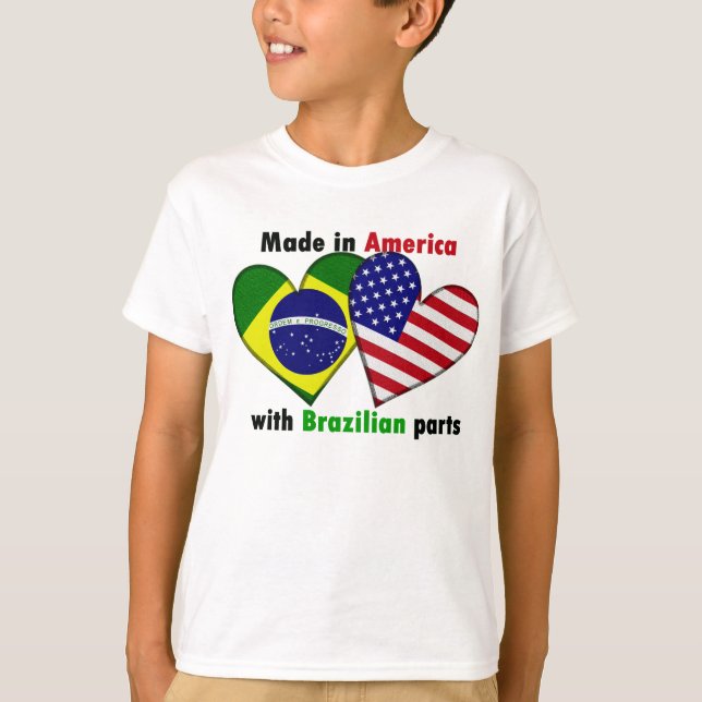 T-shirt fabriqué en Amérique avec des pièces de brazilin (Devant)