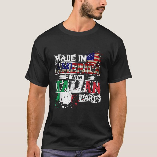 T-shirt Fabriqué en Amérique avec pièces italiennes (Devant)