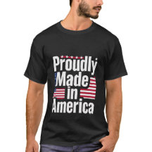 T-Shirt Fabriqué en Amérique Drapeau Américain