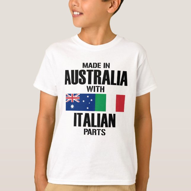 T-shirt Fabriqué en Australie avec des pièces italiennes (Devant)