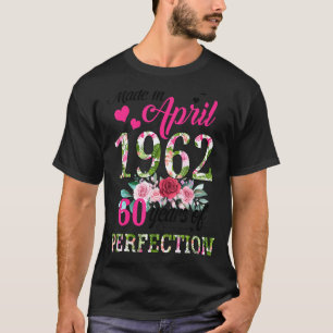 T-shirt Fabriqué En Avril 1962 Floral 60 Ans 60ème Anniver