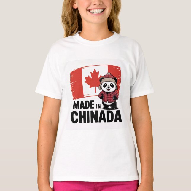 T-shirt Fabriqué en Chinada Panda - Chinois Canadien (Devant)