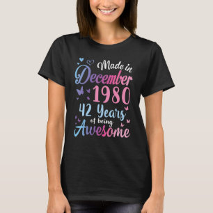 T-shirt Fabriqué En Décembre 1980 Mon Anniversaire 42 Ans