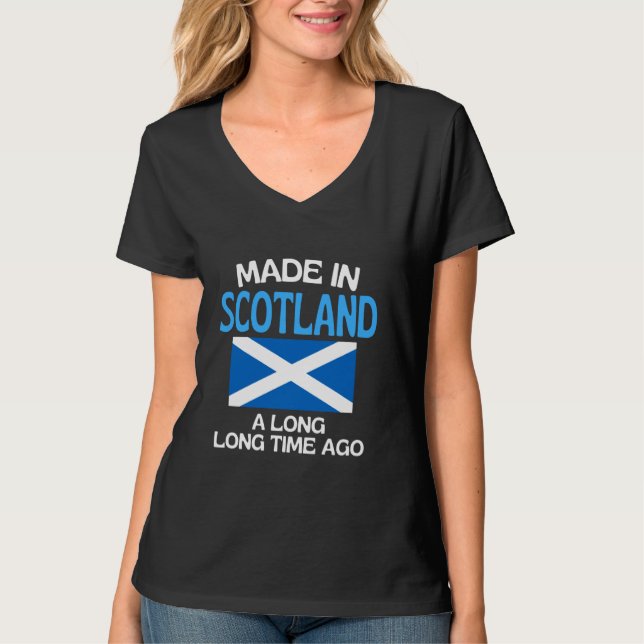 T-shirt Fabriqué En Écosse Il Y A Longtemps Un Bi Écossais (Devant)