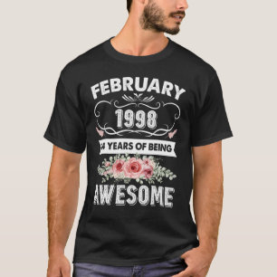 T-shirt Fabriqué En Février 24Ans Vintage 1998 24th Bir