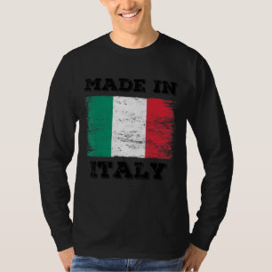 T-shirt Fabriqué En Italie Avec Italie Drapeau Graphisme C