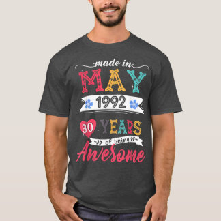 T-shirt Fabriqué En Mai 1992 30 Ans D'Être Étonnant 30E Bi