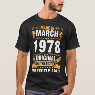 T-shirt Fabriqué En Mars 1978 Original Ltd Edition Perfect