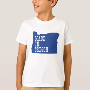 T-shirt Fabriqué En Oregon Carte Forme Bleu Arrière - pl